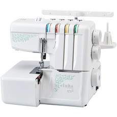 Elna Elnita es4 Serger 레이 인 스레드 텐션 색상 코드 가이드 체인 스티칭 및 LED 램프, Elna Elnita es4 Serger 레이 인 스레