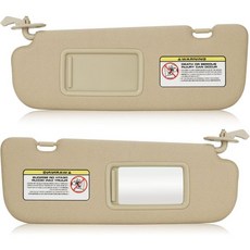 2011-2015 현대 엘란트라 선바이저 GT 모델 미적용 왼쪽 운전석 베이지 교체 852103X000TX USA, (Beige) Left+Right, Beige, 1개