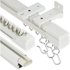 천장 커튼 트랙 3피트-9피트 알루미늄 세트 헤비 듀티 레일 벽걸이 시스템 룸 디바이더3PCS