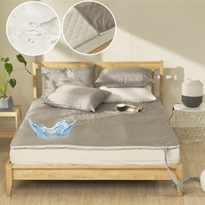 국내생산 보던 디자인 방수 온수 매트 커버 생활 오염 방지 유자형 지퍼 커버, Gray