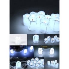 기념일 미니 LED 건전지 캔들 양초 화이트 12개입