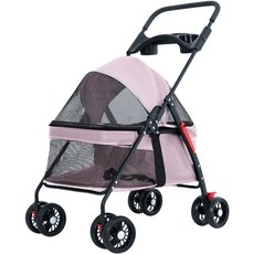 貓的生活工坊 寵物推車 狗推車貓推車 可折疊寵物推車 輕便外出, 粉