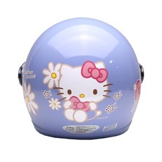 EVO Hello Kitty 凱蒂貓 小花款全系列 正版授權 兒童安全帽 童帽 3/4罩式 哈家人, 紫色,S (50~54cm)