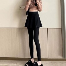 여성 겨울 기모 일체형 레깅스 치마바지 wxy