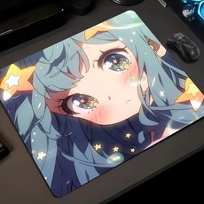 별빛소녀마우스패드 게임마우스패드400X450X3MM, 1개, 민트 스타 소녀
