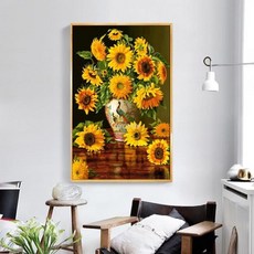 라오농보석십자수 DIY 비즈 new 해바라기 그림 태교 취미 +D34HLL크리스마스 22, 40×60cm, 1개