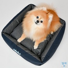 담아잇 퍼피아 사각베드 네이비 강아지침대방석