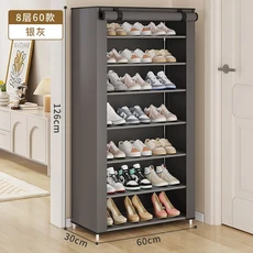 간단한 신발장 다층 공간 절약형 경제적인 가정용 방진 신발 수납장 실내용 간단한 캐비닛, 08 8 layerssilvergray