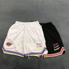 美式運動短褲寬鬆新款夏季訓練籃球網眼速乾雙層透氣四分男女球褲