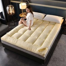 구름 토퍼 푹신한 요 뚱땡이 매트 높은 잠자리, 1cm, 베이지옐로우