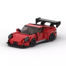 MOC 포르쉐 911 GT 스포츠카 자동차 모형 300PCS+ 키덜트 호환 나노 블록 꿈꾸는다락방, 레드, 1개