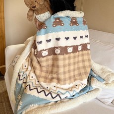 SHservice 눈사람담요 이불 산타 귀여운 캠핑 유니크, 펠 아일랜드 눈송이 곰