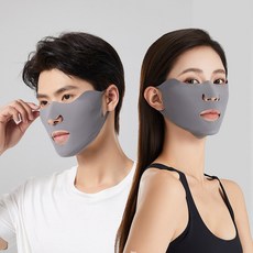 OCEANSUNFISH 입체형 아이스 실크 스포츠 마스크 2개입, 그레이시 애쉬 + 모카 애쉬, 1개