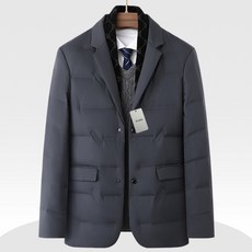 Zenaris 중년 남성 경량 패딩 자켓 블레이져 스카프 카라넥 얇은 정장 패딩재킷