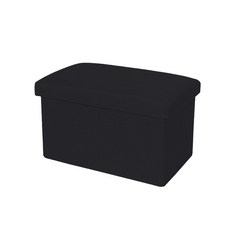 하모니 수납 스툴 의자 패브릭 사각스툴 접이식 정리함, 블랙