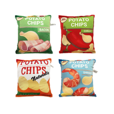 狗狗玩具 趣味洋芋片造型發聲玩具，耐咬毛絨材質，多種口味選擇，寵物互動玩具, Multiple Colors, 3個