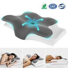 SOLEV 옆으로자는 메모리폼 목편한 경추베개, 1개, 그레이