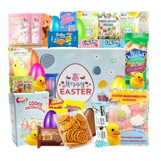 사탕 초콜릿 스낵 쿠키와 더 많은 여대생을 위한 부활절 선물로 가득 찬 케어 패키지 블루 박스(52개), Easter Box, 사탕, 초콜릿, 스낵, 쿠키, 장난감