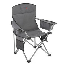 ARROWHEAD OUTDOOR 가열 캠핑 의자 - 3가지 열 모드가 있는 튼튼한 휴대용 접이식 의자 6캔 쿨러 컵 및 와인 글라스 홀더 - 149.7kg(330파운드) 지, 새 그레이