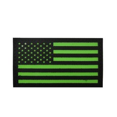 牛津布美國國旗戶外星條旗激光切割反光夜光魔鬼氈臂章 士氣魔鬼氈-桃園出貨, M00135-4A   反光美國9*5C, 1個