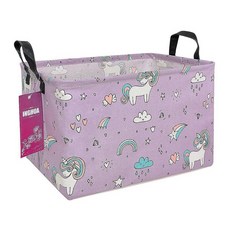 INGHUA 장난감 책 옷 선물 반려동물을 위한 직사각형 보관 바구니 패브릭 정리함 통 - 가정 사무실 아기방 기숙사 선반에 적합(Rec Forest Dinosa, Rec-Unicorn