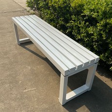버스정류장 평벤치 스틸 화이트 공원 의자 정원 스튜디오 긴의자, 흰색 120x40x45