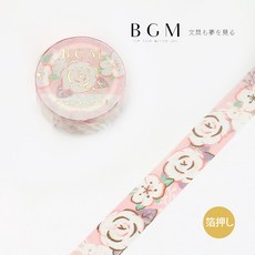 莫莫日貨 BGM 蠟筆手繪燙金和紙膠帶-乙女山茶 日系手帳裝飾DIY素材 進口, 1個