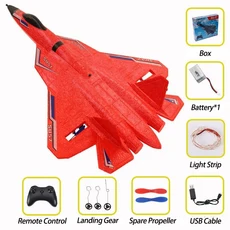 Rc 비행기 SU 57 가벼운 고정 날개 손 던지기 거품 전기 원격 제어 무선, 02 SU-57 Red, 02 SU-57 Red