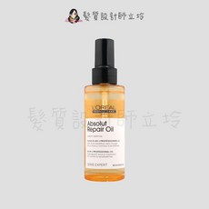 LOREAL 萊雅 免沖洗護髮, 1個, 絲漾博小麥胚芽修護黃金髮油90ml, 90ml