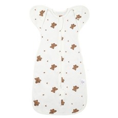 嬰兒動物圖案包巾 柔軟透氣舒適寶寶睡袋 防驚嚇拉鍊式包巾
