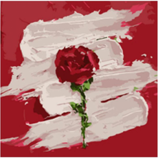 DIY 유화그리기 그림그리기 세트 유화페인팅 20x20, 16. 장미 한송이, 1개