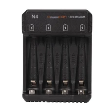 POWERKAN N4 LED 디스플레이 배터리 충전기 1.2V Ni-MH Ni-Cd AA 4슬롯 USB-C 5V 2A, 01 N4