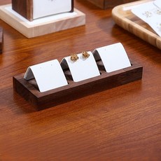 원목 귀걸이 진열대 악세사리 진열대 귀걸이 거치대 매장 전시 트레이, 화이트 가죽, 1개