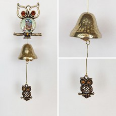 솔로부엉이그림 황동 출입 문종 풍경 도어벨 현관 1종 63305ea 1(pc)