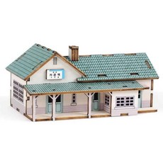 미니 작은 나무조립키트 건축조립 간이역 소형 xEh+997Rk