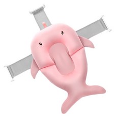 沐浴墊 浴盆 浴網 兒童浴網 嬰兒浴網 護脊浴床 寶寶十字防滑網兜 通用洗澡網架 新生兒沐浴盆 洗澡浴網, 小鯨魚款-櫻花粉(沐浴墊):, 1個