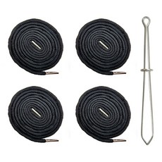 (끼우개 포함) 140cm 원형 후드끈 바지끈 4개, 1세트, 블랙(4개)