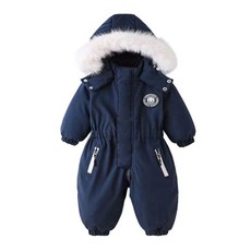 점프슈트 스키복 일체형 보드복 겨울 방풍 방한복 우주복 70-110cm