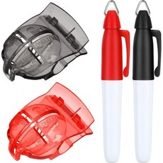 윌본드 2개 골프공 라인 마커 도구 정렬 표시 퍼팅 및 펜 총 4개 3046652, Black/ Red, 검정/빨강