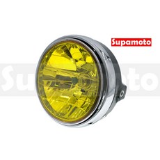 Supamoto D622黃色 H4 大燈 街車 圓燈 CB400 復古 檔車 改裝 重機 雲豹 CB350, 1個, 1個