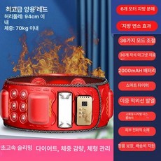 진동벨트 슬리밍 뱃살 다이어트 마사지기 X5 충전식, 여성용 레드-6모터 36단계 30자석 적외선, 기본 모델명/품번