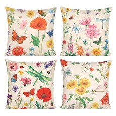 Tiggell Outdoor Pillow Covers Waterproof 20x20 Set of 4 Spring Summer Decorative Throw Pillow Cov