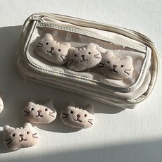귀여운 커스텀 인형필통 파우치 고양이 강아지 붕어빵 꼬꼬닭, 민트, 1개