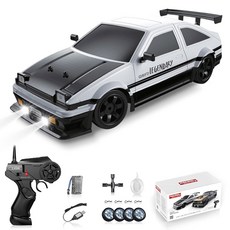 사케예 RC 카 2.4GHz 1:16 스케일 RC 카 4WD 고속 리모컨 자동차 LED, White