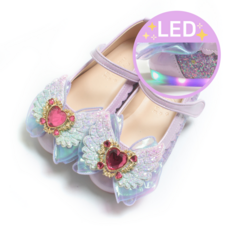 FROM'BEBE 女童用 Ange 愛心翅膀蝴蝶結 LED 鞋