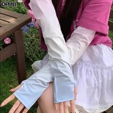 QRU 防曬冰袖女夏季防紫外線冰絲寬鬆加大薄款高顏值手袖套男2026新款, 1個, 均碼