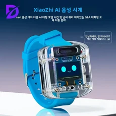 ESP32S3N16R8 음성 DIY 전자 시계 키트 인공 지능 대화 0.96인치 OLED 스크린 AI 로봇, with battery, Red