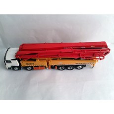 Zhijing 1:50 트럭 탑재 콘크리트 시멘트 펌프 장난감 삼아 토결 콘크리트(Red), 1개
