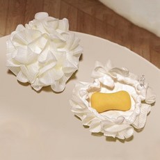 Pogeuni 비누 샤워 볼 때비누 비누 사용 다용도 변신 촘촘하고 부드러운 샤워 타올 1+3, 1개, 4개입, 화이트