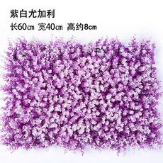優選樂購 仿真草坪 室內櫥窗裝飾 植物墻 綠植 人造草皮 塑料假花 草背景, 尤加利紫白色40*60cm, 1個